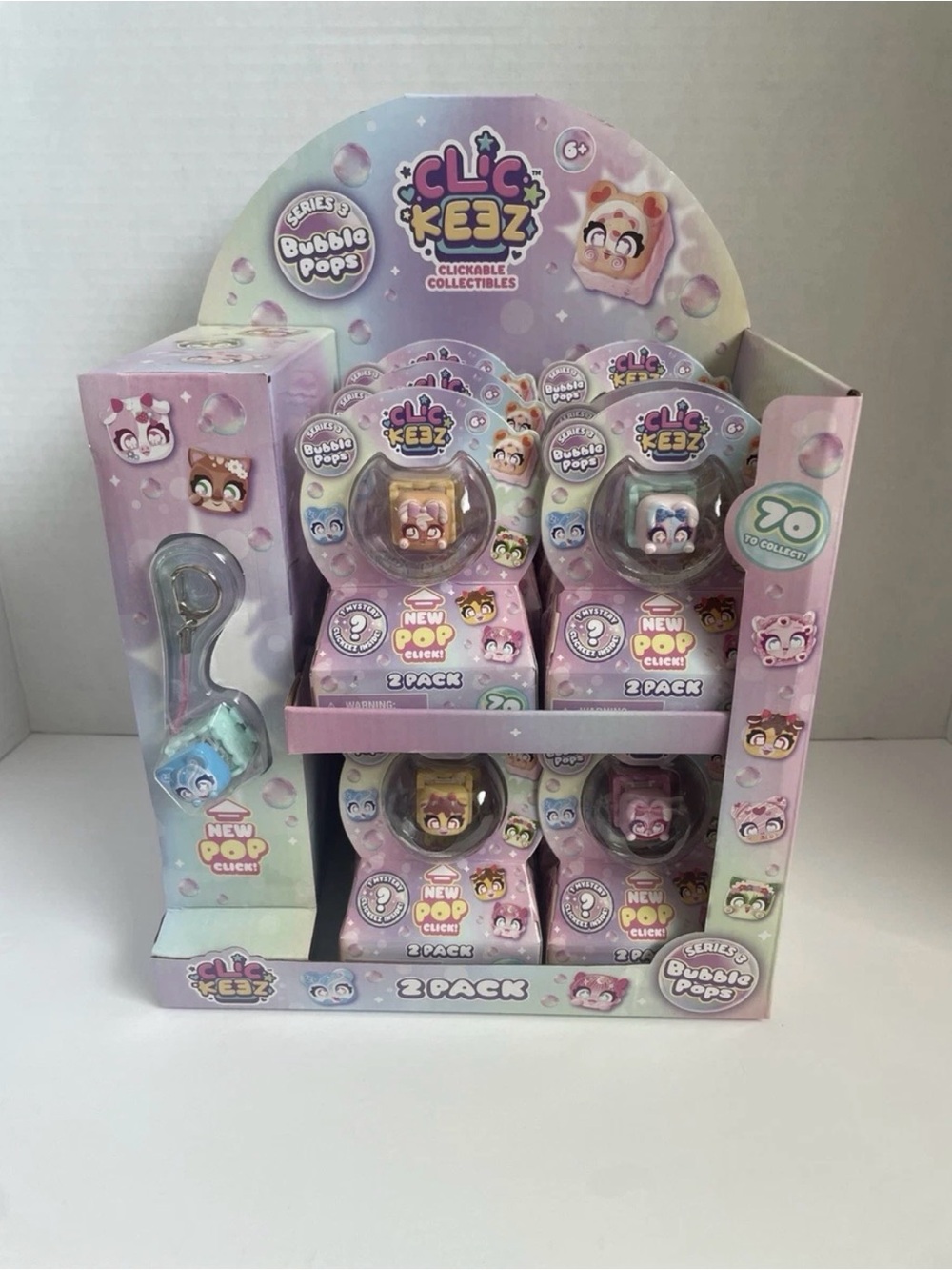 Clic Kez Bubble Pops Collectible 2-Pack - Pastel Pink & Lavender